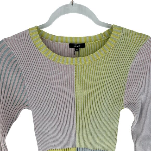 Rails Sweater Womens XS Pink Colorblock Pia Cashmere Blend Stretch Knit NEW - Picture 4 of 16